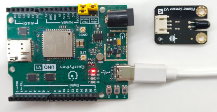 初学者视角体验：【EC800X Duino 开发板】传感器体验-火焰检测传感器！