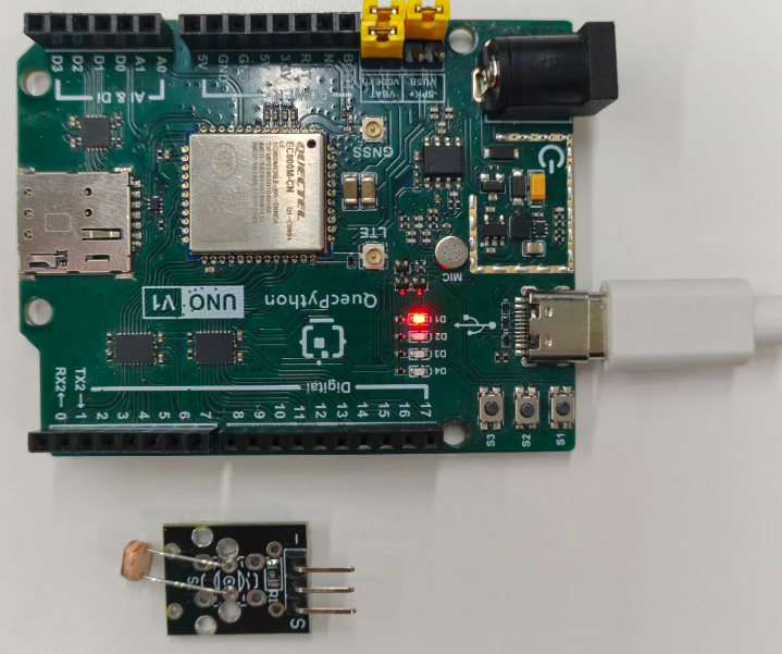 初学者视角体验：【EC800X Duino 开发板】传感器体验-光照传感器