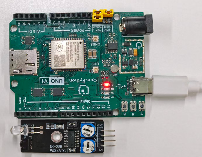 初学者视角体验：【EC800X Duino 开发板】传感器体验-障碍检测！